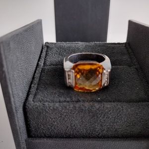 David Yurman Diamond and Topaz ring.